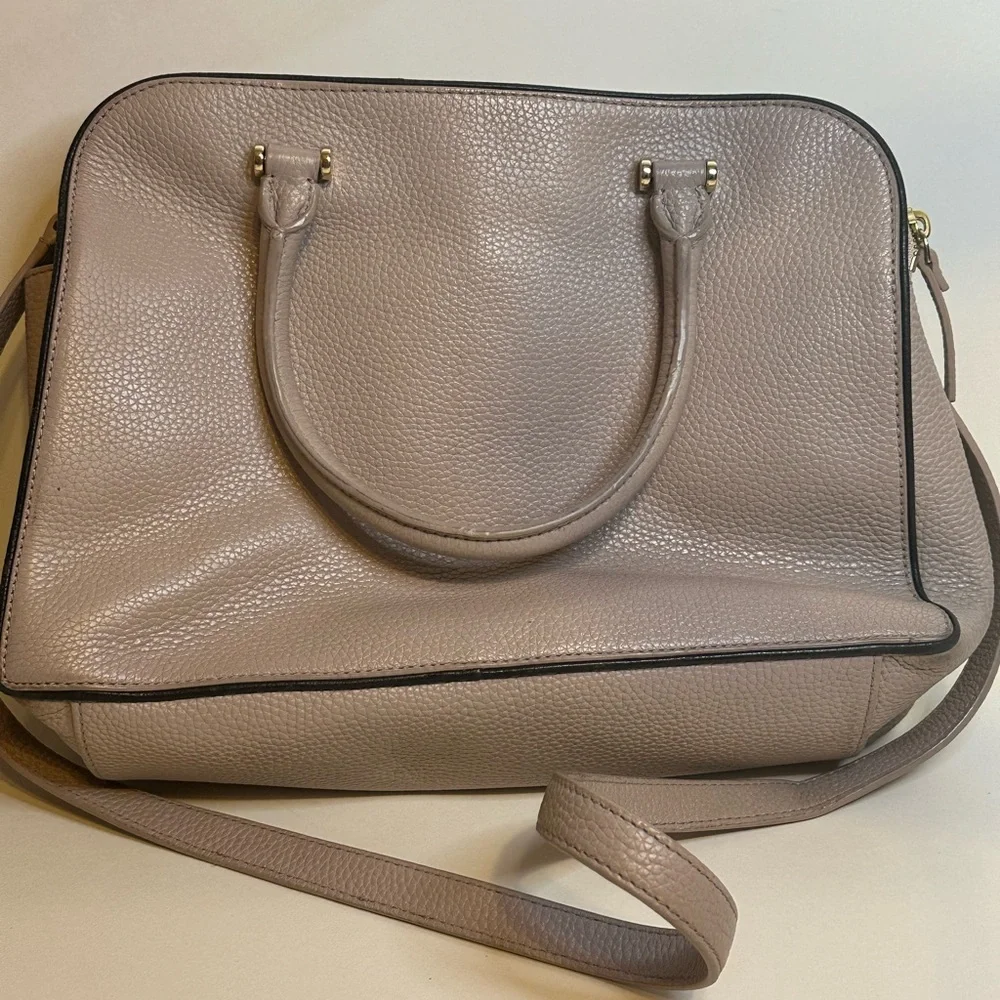 Kate Spade Cream and Black Satchel with Sleek Design